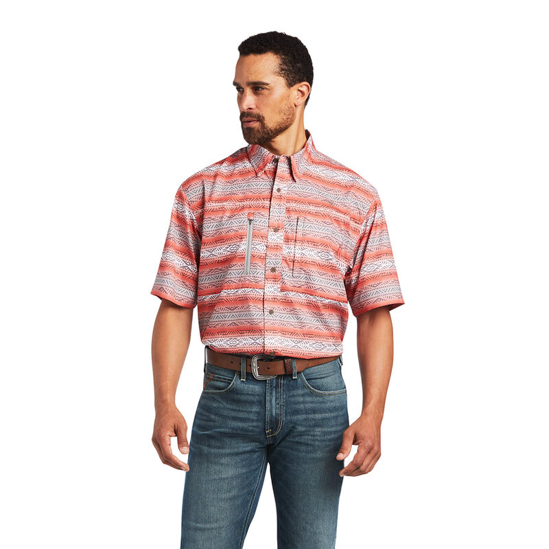 Ariat Hemden Herren - Venttek Classic Fit Orange/Grau ( QTVGJ-0746 )